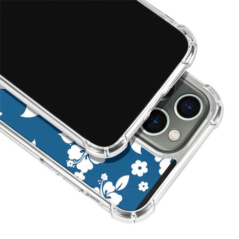 Blue and White iPhone 15 Pro Clear Case